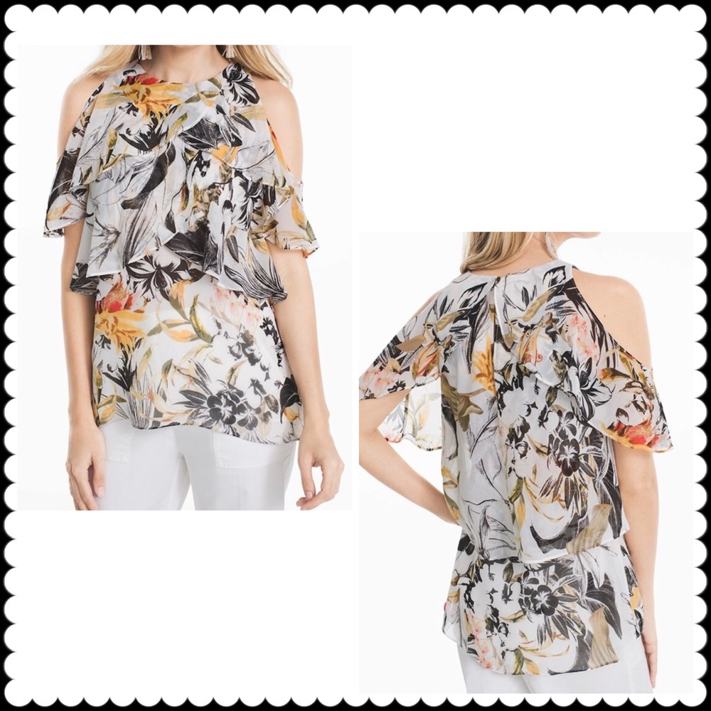 WHBM Cold Shoulder Blouse Sz Medium